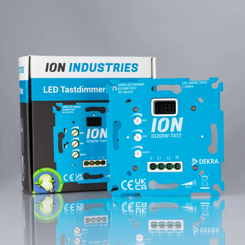 Ion Touch/Press LED-Dimmer | 0,3 - 200 Watt | Phasenschnitt + Phasenschnitt