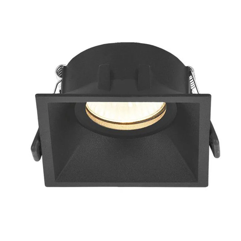 LED-Einbaustrahler | Vertieft | Quadratisch | 78x78mm | Schwarz