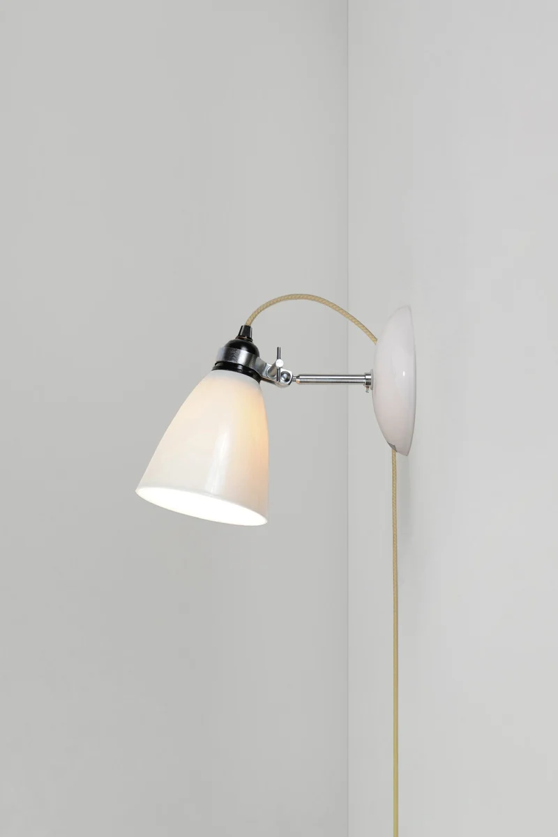 Hector Medium Dome Wall Light Plug, switch & cable