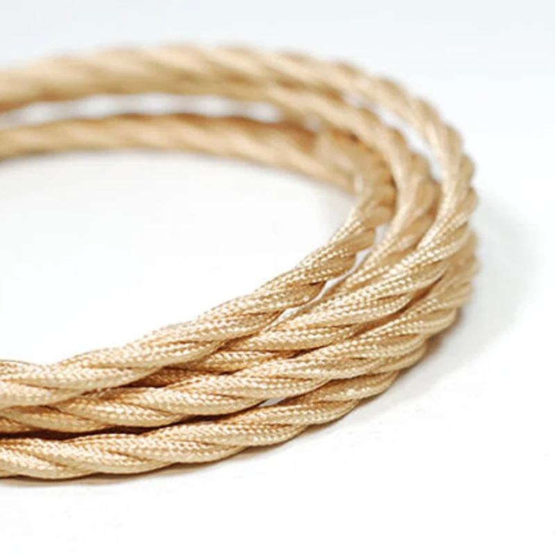 Vintage 2-adriges gedrehtes Seidenstoff kabel 0.75mm²:~1440