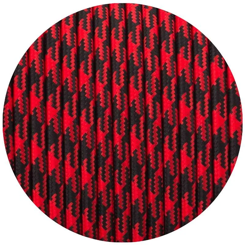 Textilkabel Stoffummantelung schwarz rot Elektrokabel~2772