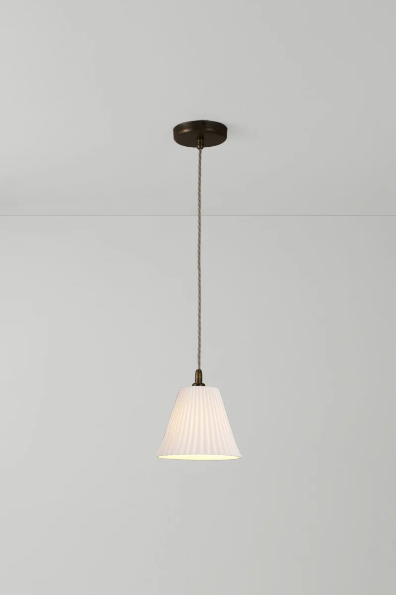 Antique Brass Pleat Large Pendant