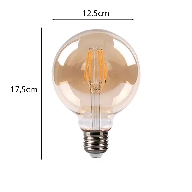 LED-Glühlampe 6W | G125 | 3-stufig dimmbar | E27 | 2700K – Warmweiß