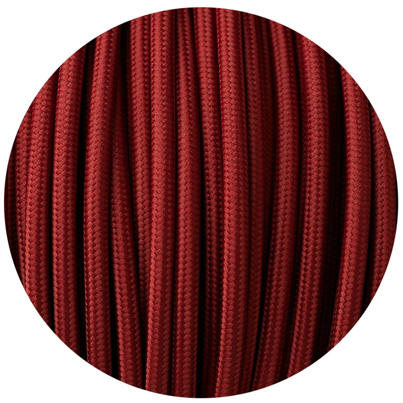 Stromkabel-Farben- kabel 2-adrig Burgund Rot Stoffkabel~2666