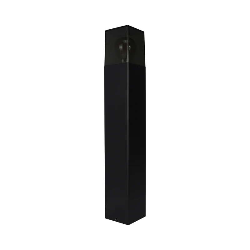 LED Garden Post - Stehende Außenleuchte mit Rauchglas | 50cm | Schwarz | IP54 – Denver
