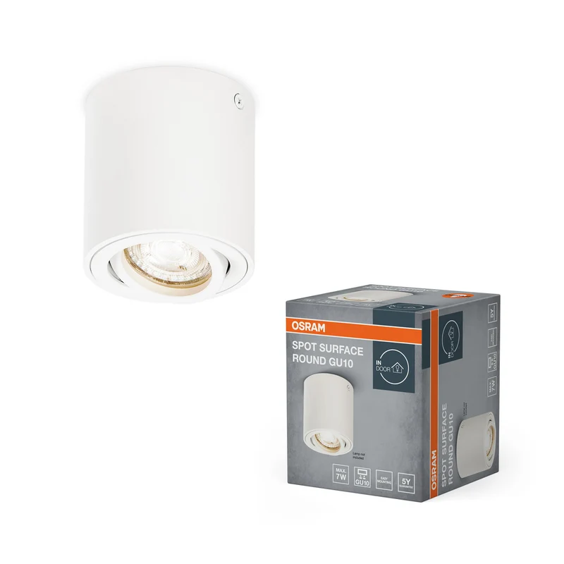 OSRAM Spot Surface Round Deckenaufbauspot, Ø 80mm, weiß, GU10