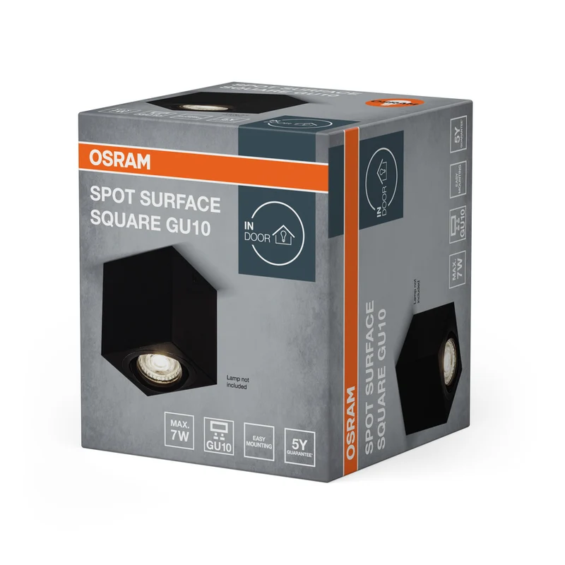 OSRAM Spot Surface Square Deckenaufbauspot 80x80mm, schwarz, GU10