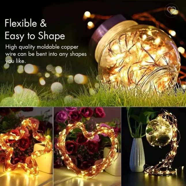 Solar-Lichterkette Twinkle | 10 Meter | 100 LEDs | Warmes Licht