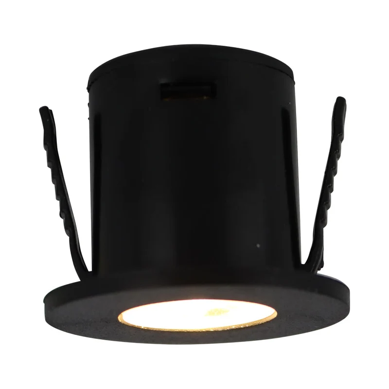 LED Mini Einbaustrahler | Ø35mm | 1W | IP20 | Nicht dimmbar | Schwarz | 3000K warmweiß