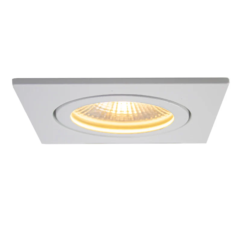 LED Dimmbarer Einbaustrahler 6W | Quadratisch | Ø75mm | Weiß | 2700K warmweiß