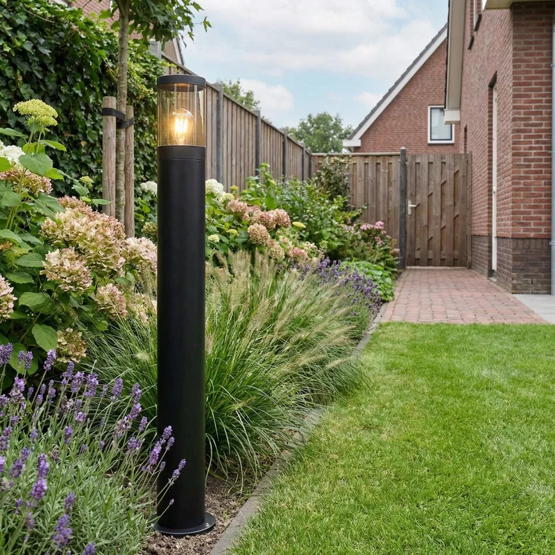 Gartensockel | Stehende Außenleuchte | schwarz | 80cm | E27 | xeloo