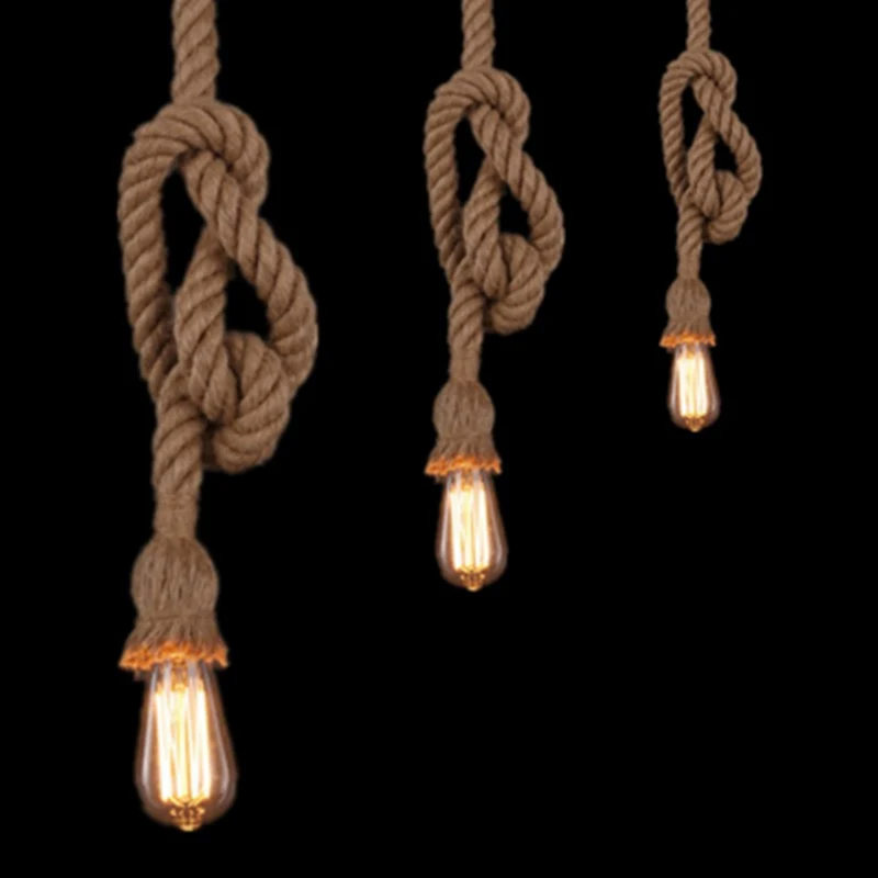 Knoten Hanfseil Pendelleuchte Einfaches Design | 1m & 2m ~2575