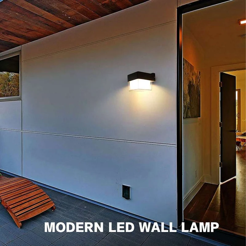7W Modern Schwarz und Weiß 3000K LED IP54 Wandleuchte~2567