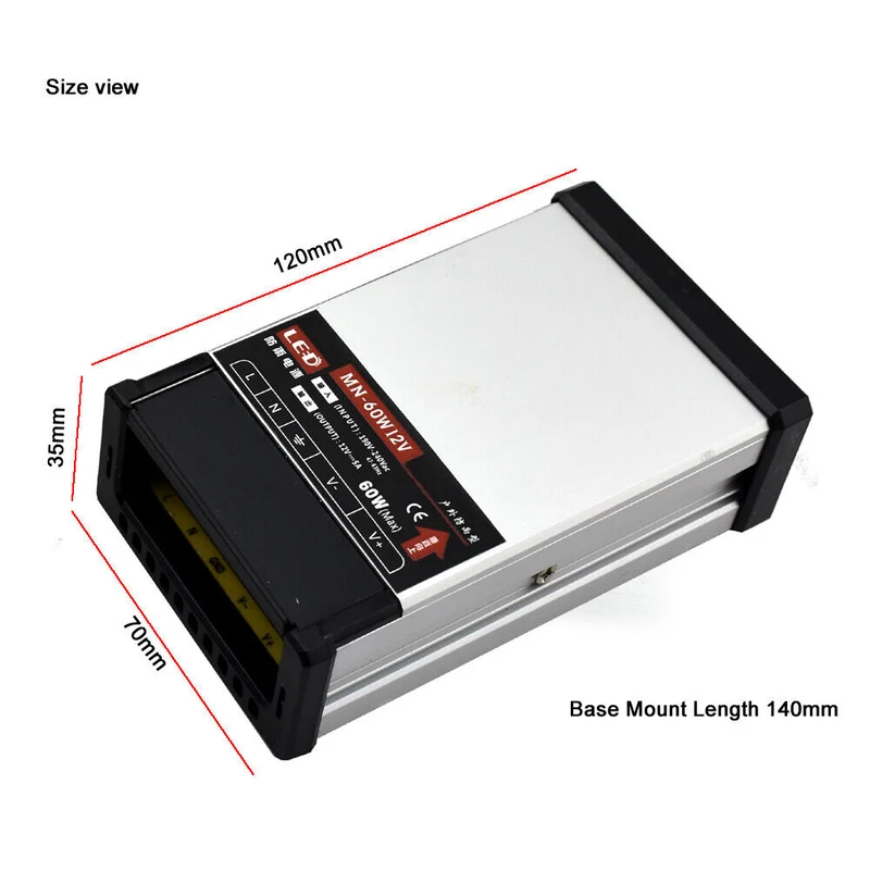 12V LED Netzteil IP45 – regenfester Aluminiumtrafo ~2566