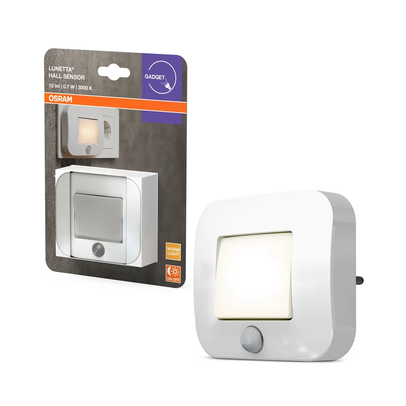 OSRAM LED Nachtlicht, Leuchte für Innenanwendungen, Warmweiß, Integrierter Bewegungssensor, Lunetta Hall Sensor