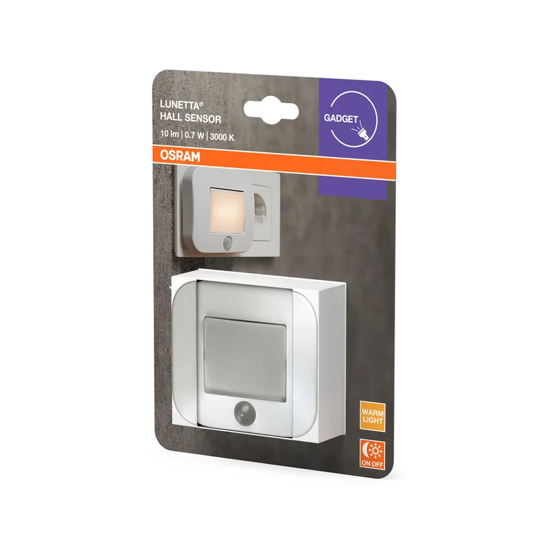 OSRAM LED Nachtlicht, Leuchte für Innenanwendungen, Warmweiß, Integrierter Bewegungssensor, Lunetta Hall Sensor