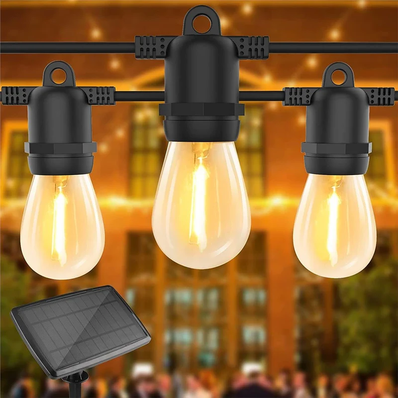 Solar-Lichterkette – Pin-Kabel | 10 Meter | 10 LEDs | Warmes Licht
