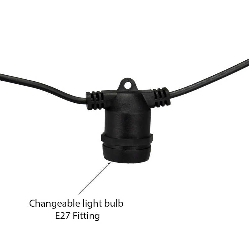 Solar-Lichterkette – Pin-Kabel | 10 Meter | 10 LEDs | Warmes Licht