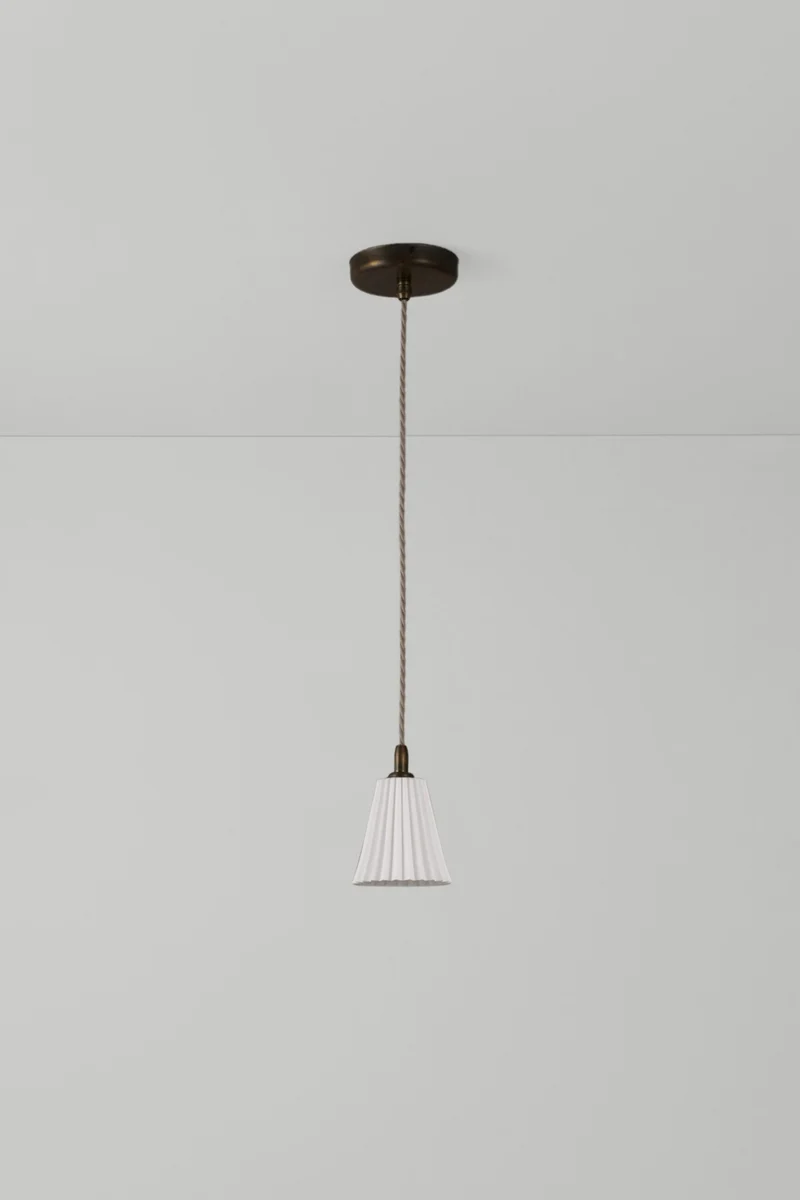 Antique Brass Pleat Pendant