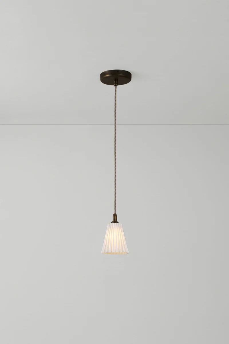 Antique Brass Pleat Pendant