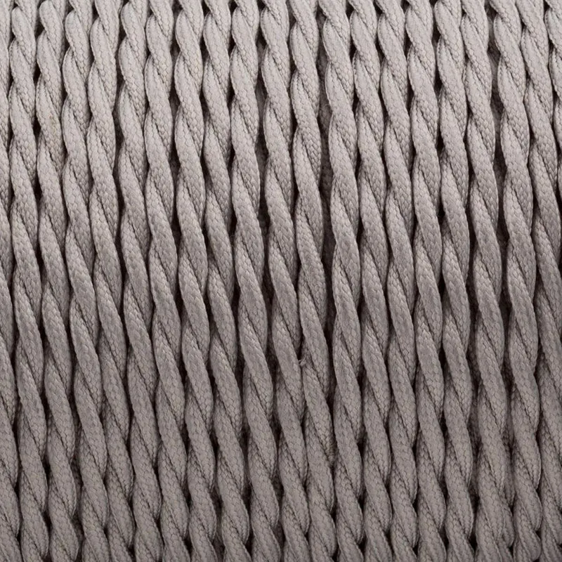 3-adriges verdrilltes Elektrokabel grau Textilkabel~2753