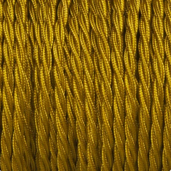 3-adriges, gedrehtes gold Textilkabel stoffummantelt~2752