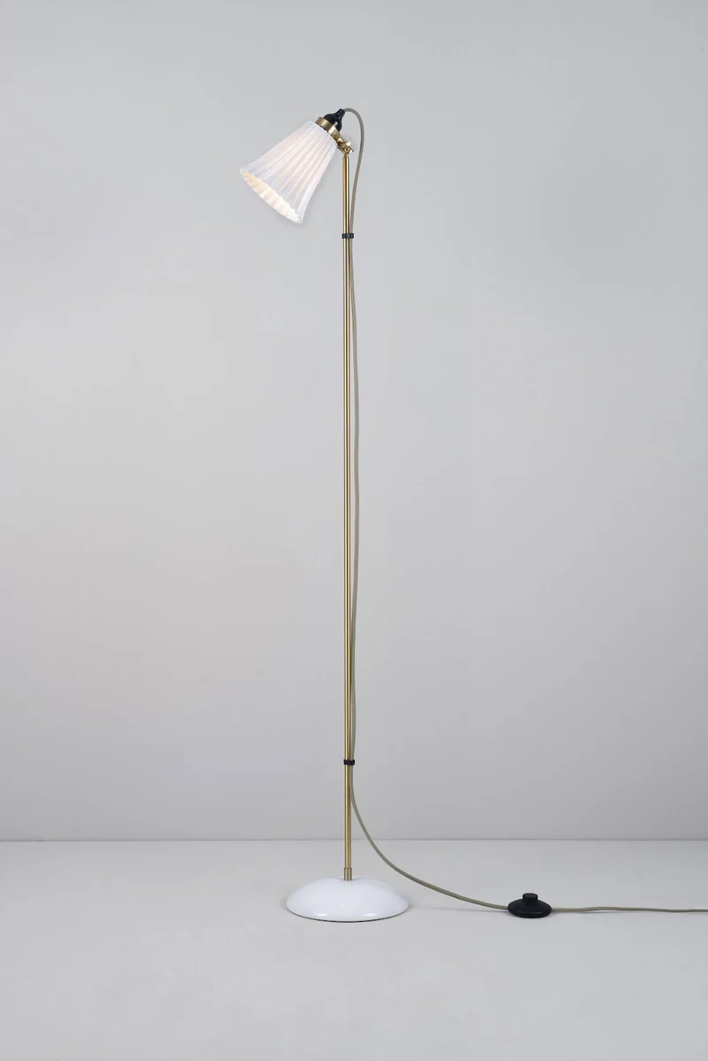 Hector Pleat Medium Floor Light, Brass