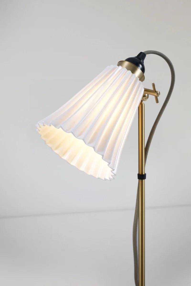 Hector Pleat Medium Floor Light, Brass
