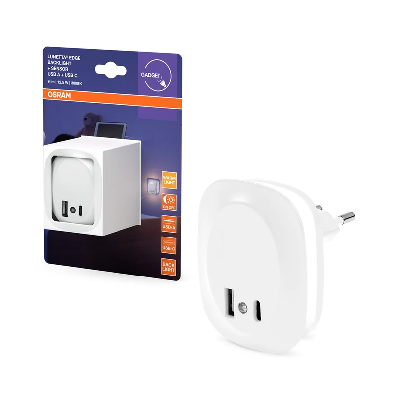 OSRAM LUNETTA EDGE Steckdosen-Nachtlicht, 0,35W, 10lm, weiß