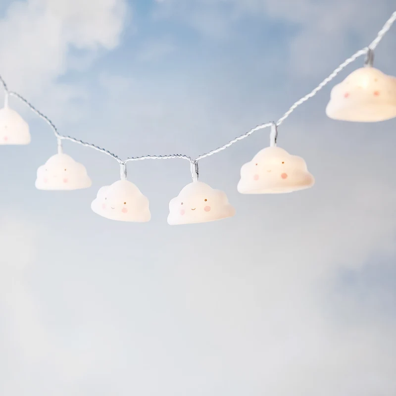 10er Wolken Lichterkette Kinderzimmer