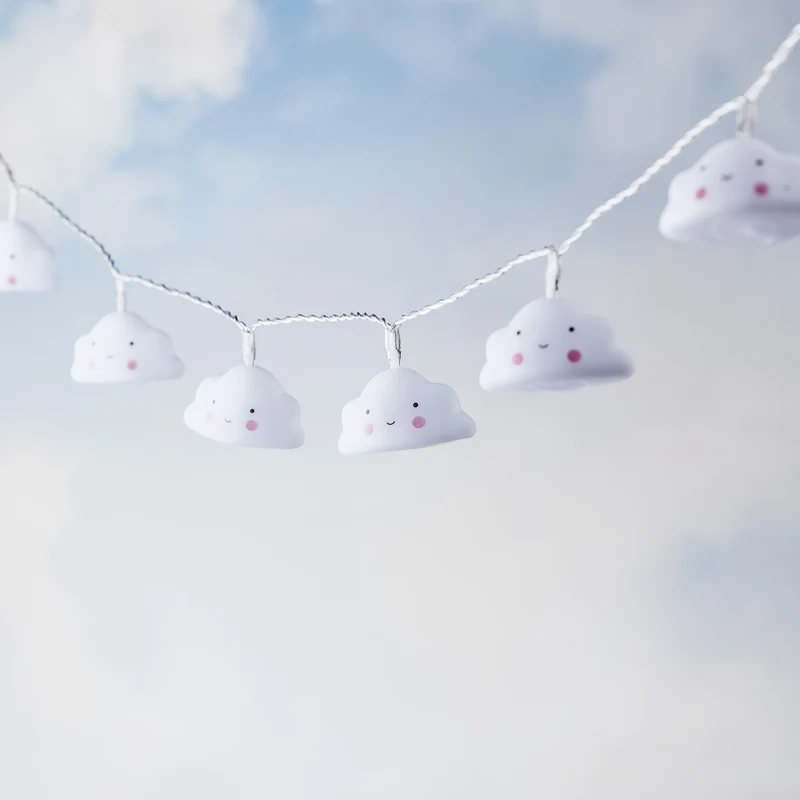 10er Wolken Lichterkette Kinderzimmer