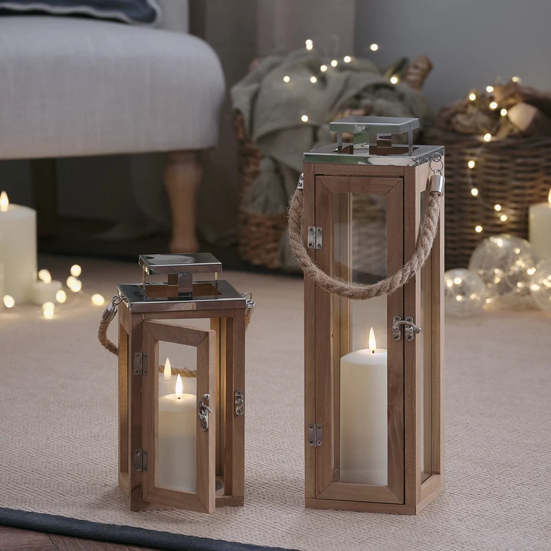 Salcombe 2 LED Laternen mit TruGlow® Kerzen