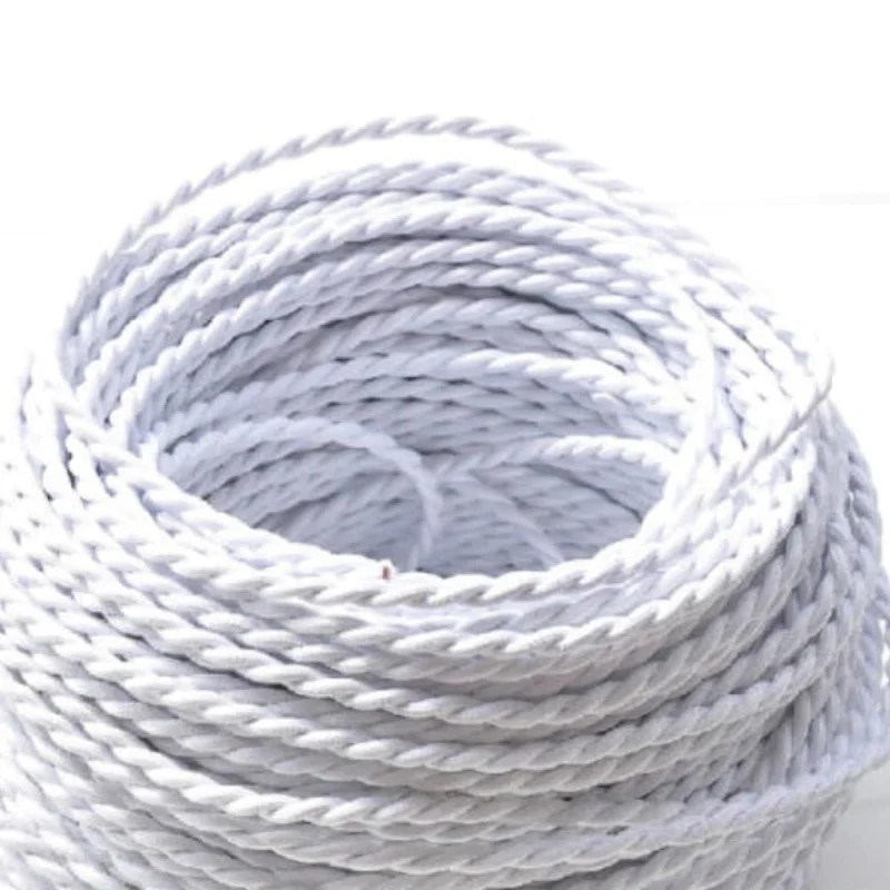 Ledsone Textilkabel 2-adrig Weiß Gedreht Elektrokabel ~2749