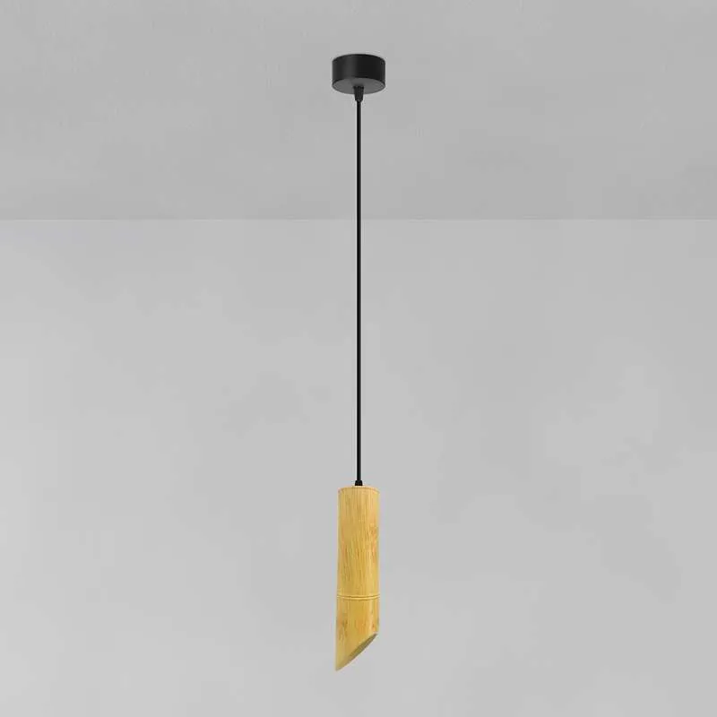 Nordic hängelampen bambus mit Zylinderform - gu10 lampe~2616
