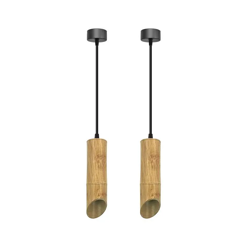 Nordic hängelampen bambus mit Zylinderform - gu10 lampe~2616