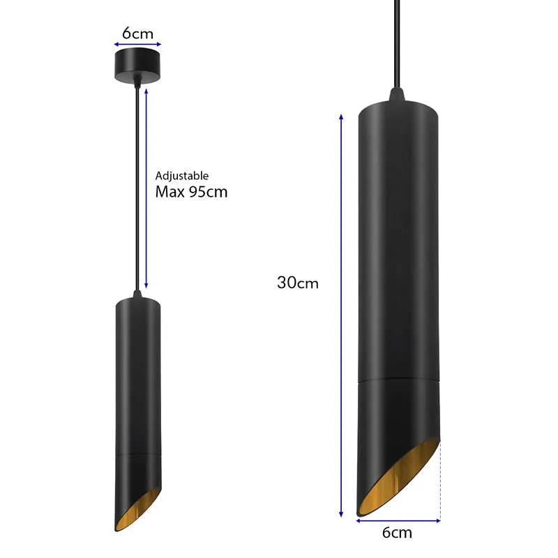 Pendelleuchten schwarz gold | Alumium | gu10 fassung~2612