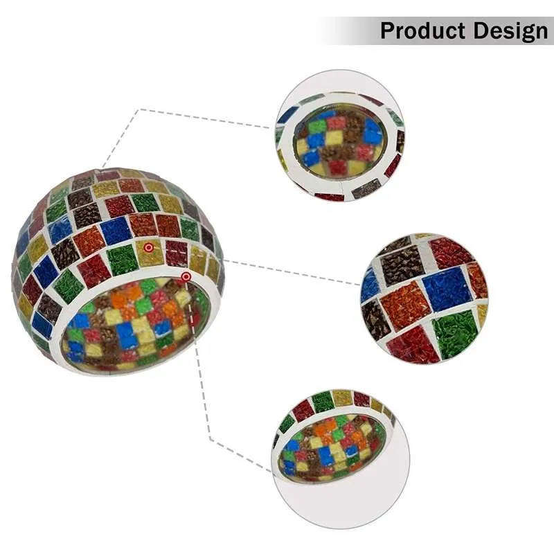 Vintage Glaskugel Lampenschirm im Mosaik Stil Glasschirm