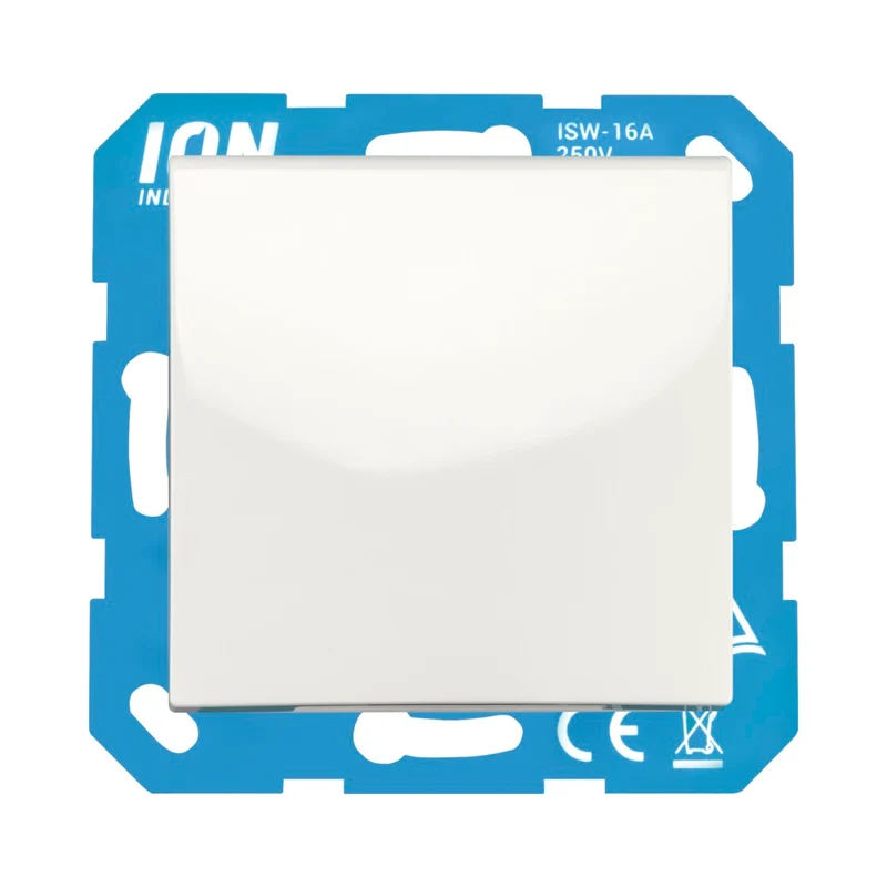 ION | Wandsteckdose RA | mit Klappdeckel IP44 | Alpinweiß - E1-Serie