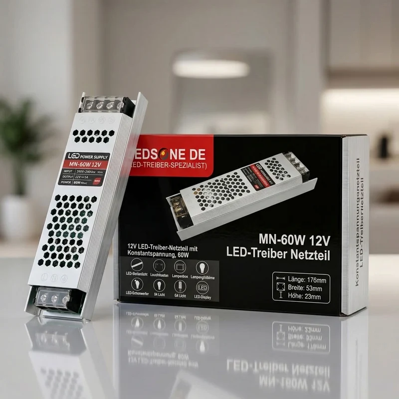 12V LED Trafo Konstantspannung – Slim Netzteil 60W-300W Wählbar | IP20 ~2561