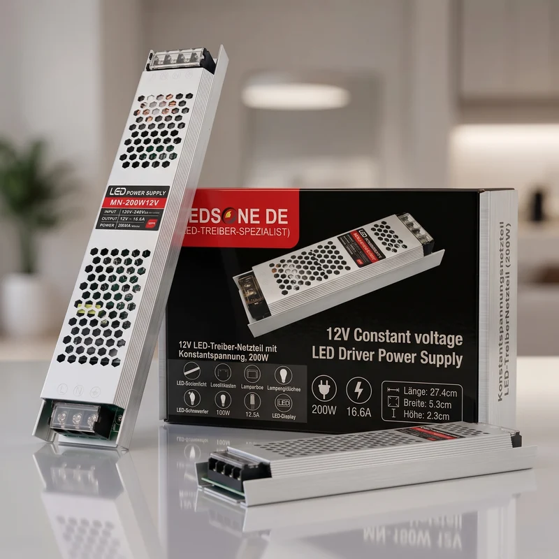 12V LED Trafo Konstantspannung – Slim Netzteil 60W-300W Wählbar | IP20 ~2561