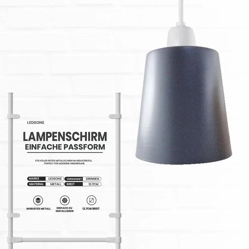 Metall Lampenschirm Einfache Montage Ø 12.7 cm Höhe 13 cm~2557