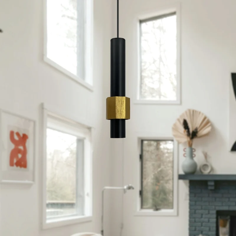 Moderne LED Pendelleuchte 5W Schwarz Höhenverstellbar ~2585