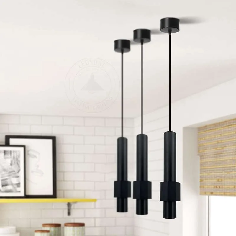 Moderne LED Pendelleuchte 5W Schwarz Höhenverstellbar ~2585