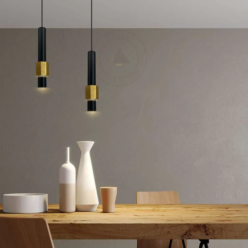 Moderne LED Pendelleuchte 5W Schwarz Höhenverstellbar ~2585