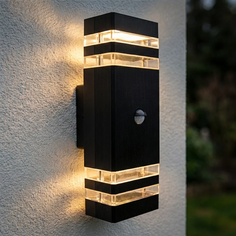 Wandleuchte mit Sensor | Auf und ab | IP65 | Schwarz | 2x GU10 | Inez