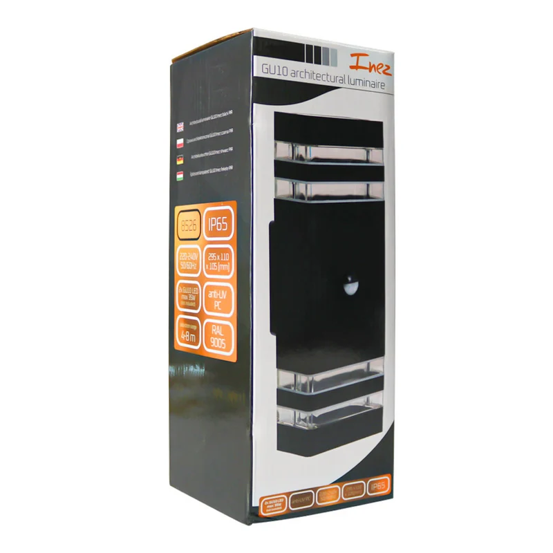Wandleuchte mit Sensor | Auf und ab | IP65 | Schwarz | 2x GU10 | Inez