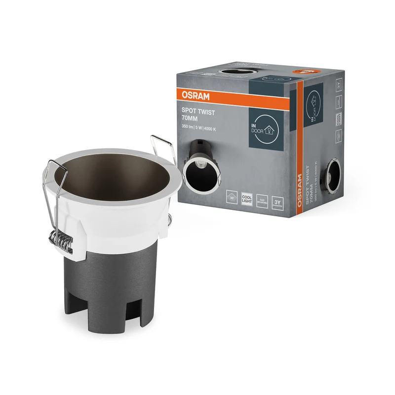 OSRAM SPOT TWIST Ø 70mm Downlight, schwarz, 5W, 400lm, 840 WT