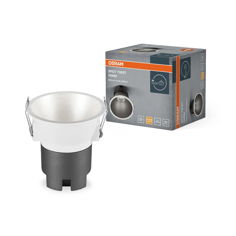 OSRAM SPOT TWIST Ø 93mm Downlight, silber, 10W, 800lm, 830 WT