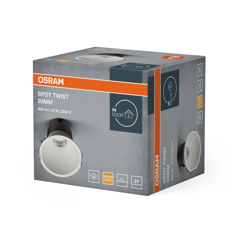 OSRAM SPOT TWIST Ø 93mm Downlight, weiß, 10W, 800lm, 830 WT