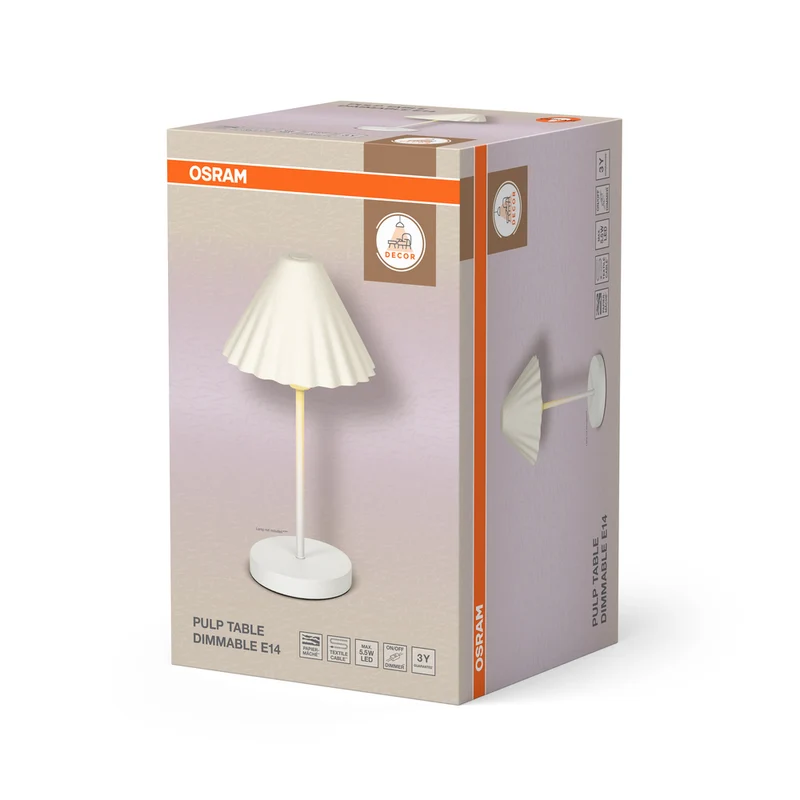 OSRAM DECOR Tischleuchte Decor Pulp weiß, E14, dimmbar